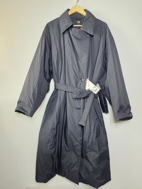 UNIQLO Down Belted Long Coat Black XXL Lightweight Winter Trench NEW puffer NWT